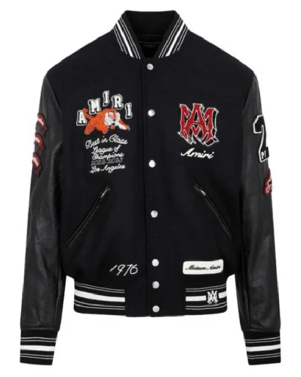 Rapper GloRilla Vintage Patch Black Varsity Jacket