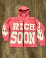 Recreation – Buy Rich Soon Embroidered Zip-Up Hoodie Sale