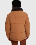 Recreation – David Harbour Wrangler x Stranger Things TV Series S05 Jim Hopper Brown Parachute Puffer Jacket