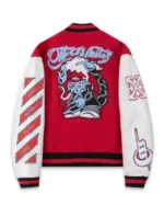 Red off white varsity jacket sale