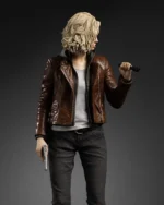 Requiem Grace Ashcroft Resident Evil Brown Leather Jacket