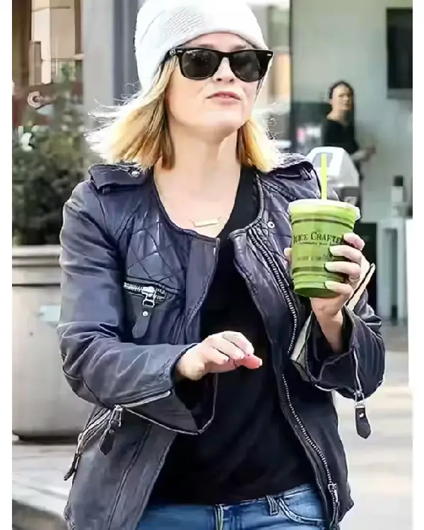 Resee Witherspoon Black Leather Jacket
