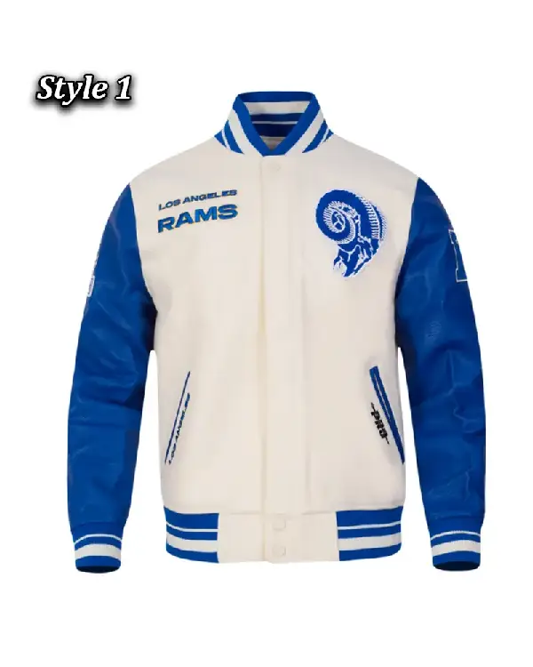 Retro LA Rams Classic Rib Varsity Jacket