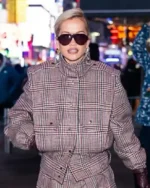 Rita Ora New York City Structured Funnel Neck & Gold Snap Buttons