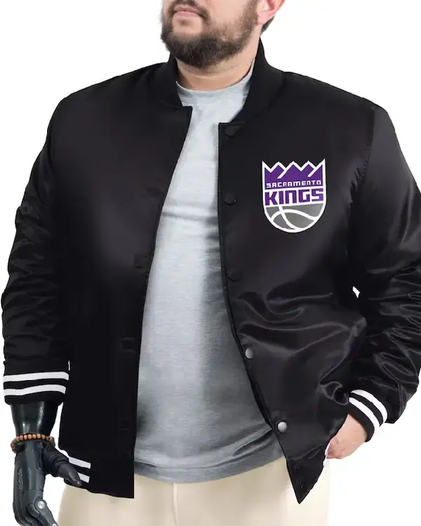 Sacramento Kings Adaptive Bold Logo Varsity Satin Jacket