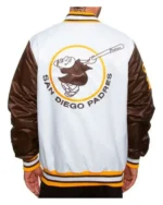 San Diego Padres Bomber Brown and White Jacket For Sale