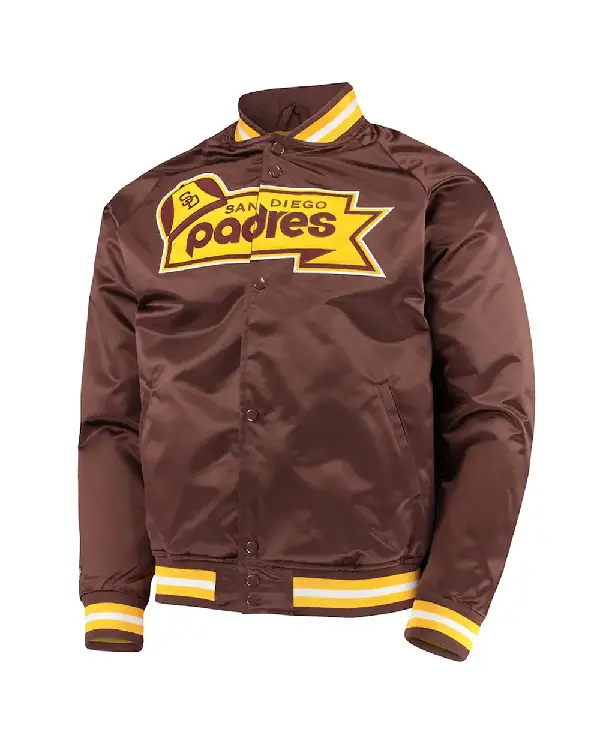 San Diego Padres Brown Lightweight Satin Jacket