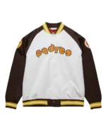 San Diego Padres Brown and White Lightweight Satin Jacket