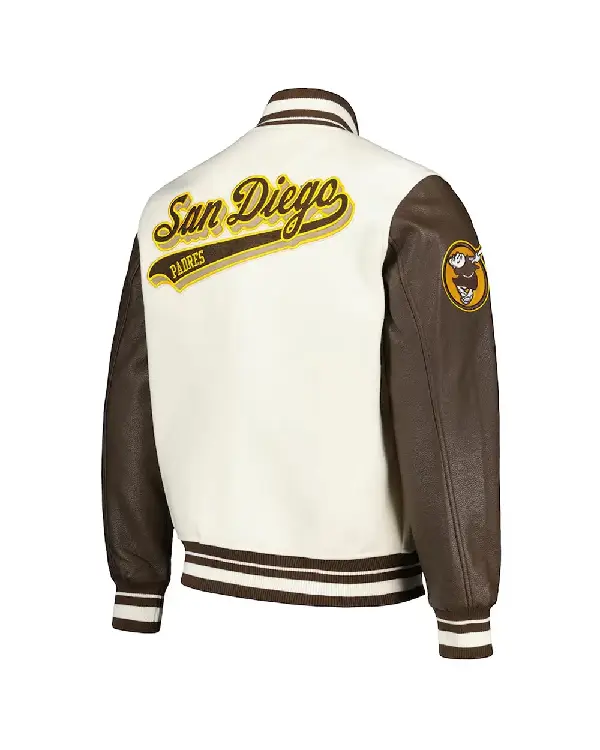 San Diego Padres Cream and Brown Script Varsity Jacket For Sale