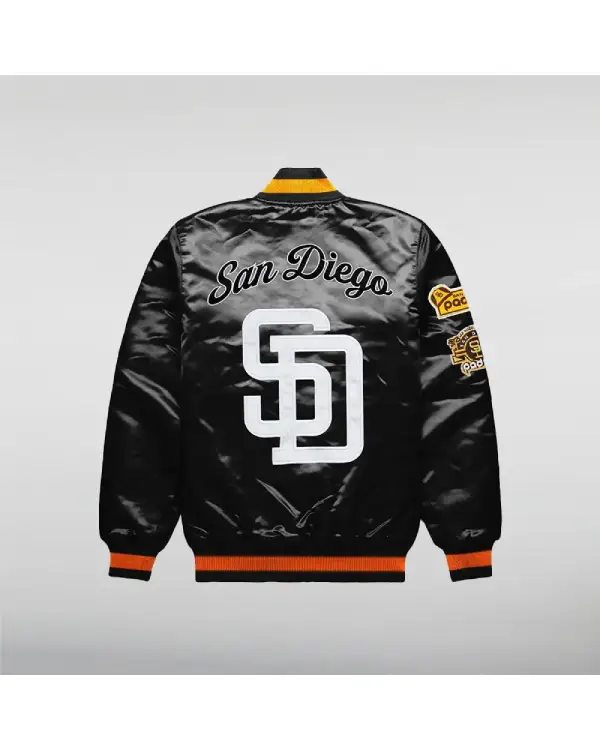 San Diego Padres Exclusive Black Satin Jacket For Sale