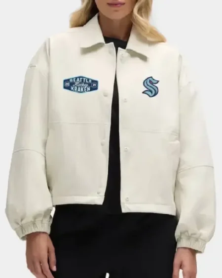 Seattle Kraken Heathered Bone Coach’s Jacket