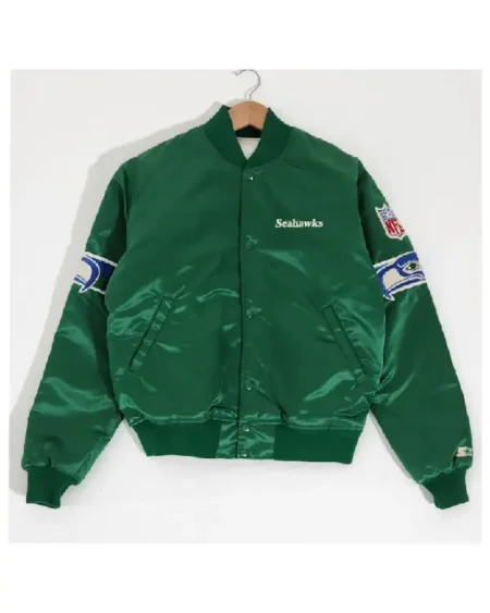 Seattle Seahawks 1990’s Green Satin Jacket