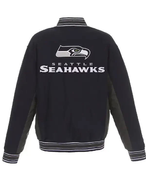 Seattle Seahawks Black and Gray Varsity Wool Jacket sale