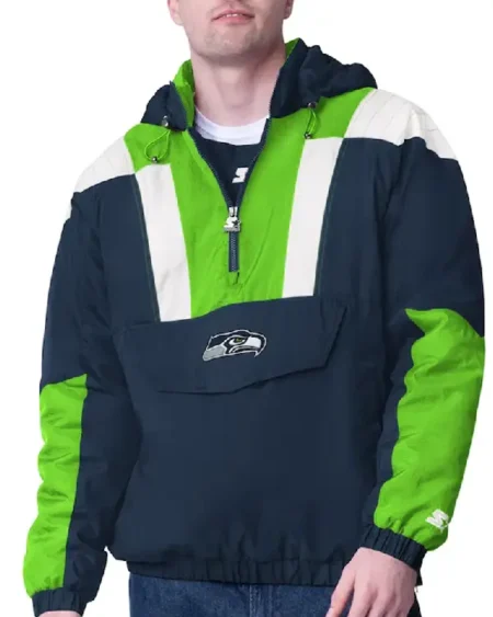 Seattle Seahawks Charger Half-Zip Pullover Jacket