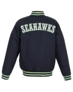 Seattle Seahawks Varsity Navy Blue Cotton Jacket sale