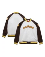 Shop Brown_White San Diego Padres Lightweight Satin Full-Snap Raglan Jacket For Sale