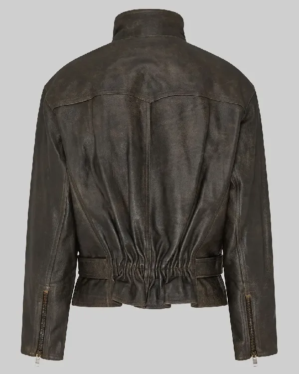 Shop Campaign Rally Lady Gaga Distressed Leather Jacket Sale