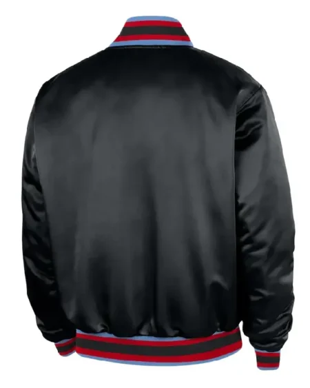 Shop Chicago Bulls Remix Courtside Black Bomber Full-Snap Satin Jacket