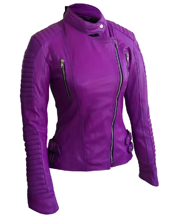 Shop Colored Leather Jackets Purple