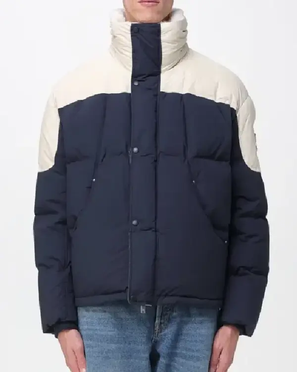 Shop Dallas Airport Stephen Curry Blue and White Puffer Jacket