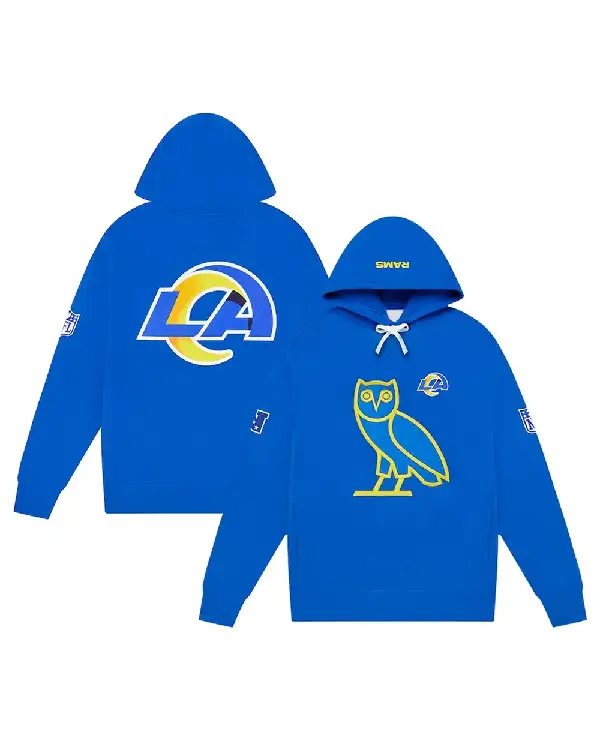 Shop LA Rams OVO Royal Hoodie For Sale