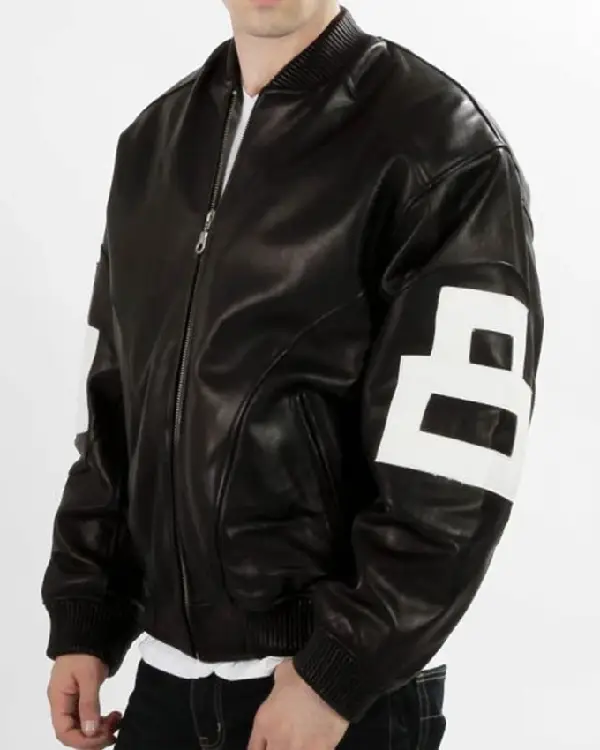 Shop Men’s 8 Ball Seinfeld Black Leather Bomber Jacket