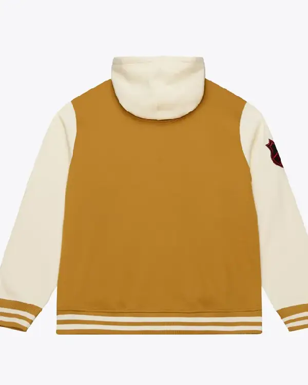 Shop New Jersey Devils Brown_Cream Dusted Full-Snap Varsity Fleece Jacket For Sale