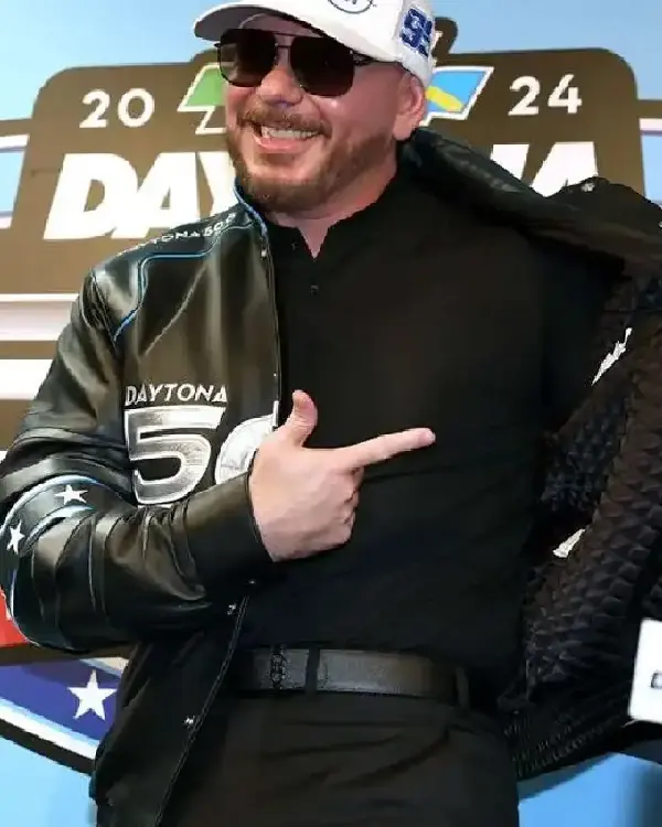 Shop Pitbull 2024 Daytona 500 Black Leather Jacket