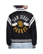 Shop San Diego Padres Printed Logo Full-Snap Varsity Satin Jacket
