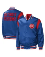 Shop Starter Blue Force Play Detroit Pistons Full-Snap Varsity Satin Jacket For Sale