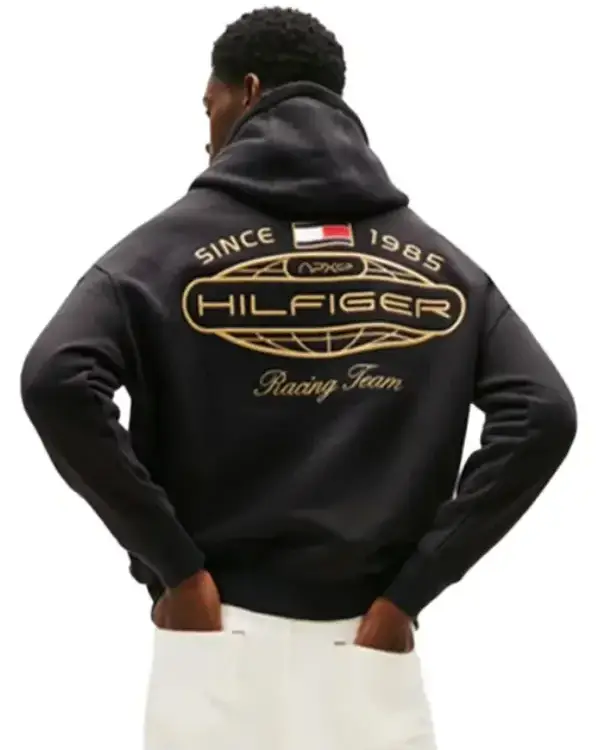 Shop The APXGP 2026 Collection Relaxed Graphic Pullover Black Fleece Hoodie  For Sale