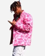 Shop Unisex Juice Wrld Pink Camo Parachute Puffer Jacket