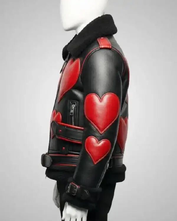 Shop Valentine Day Red Heart Black Leather
