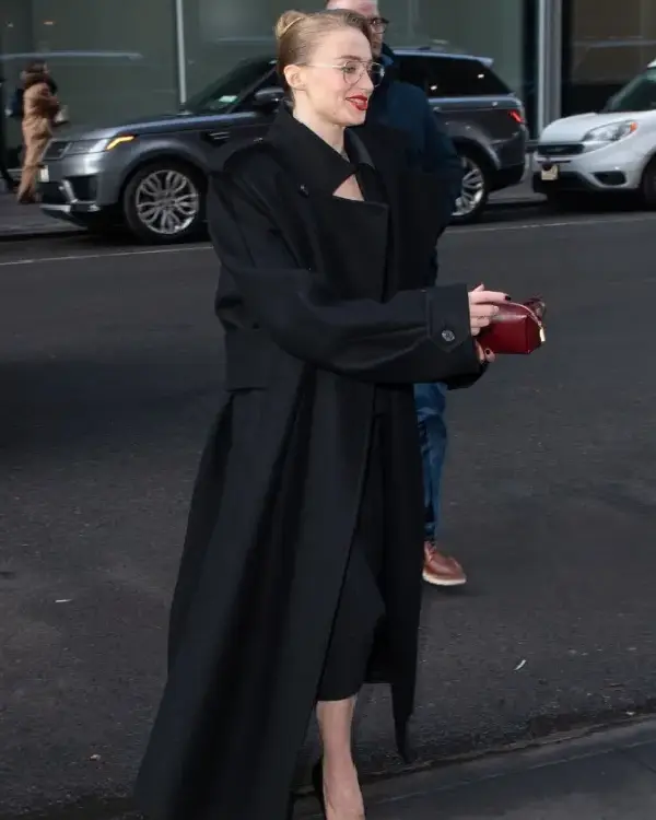 Sophie Turner CBS Mornings 2026 Long Trench Coat