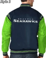Starter Varsity Seattle Seahawks Neon Green and Blue