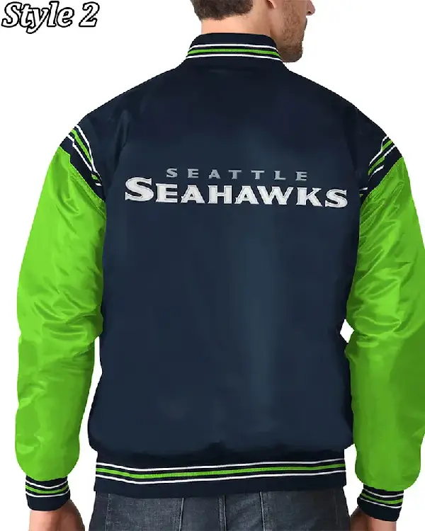 Starter Varsity Seattle Seahawks Neon Green and Blue