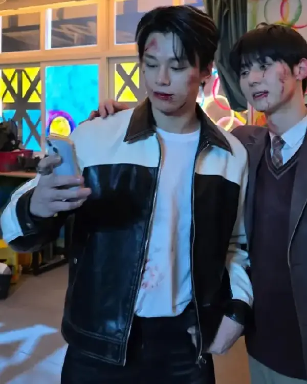Study Group Cha Woo-min Leather Jacket