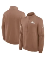 Super Bowl LX Brown Half-Zip Pullover Jacket