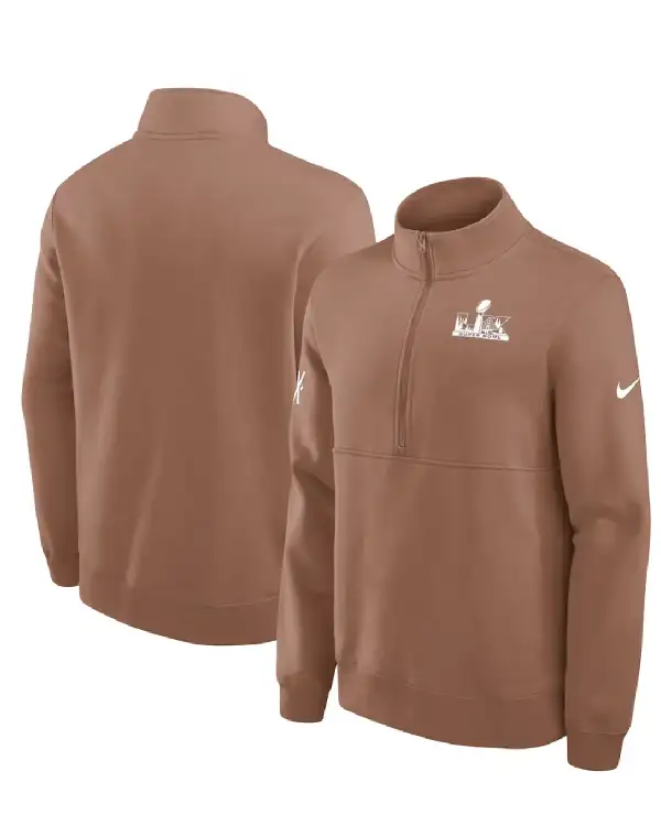 Super Bowl LX Brown Half-Zip Pullover Jacket