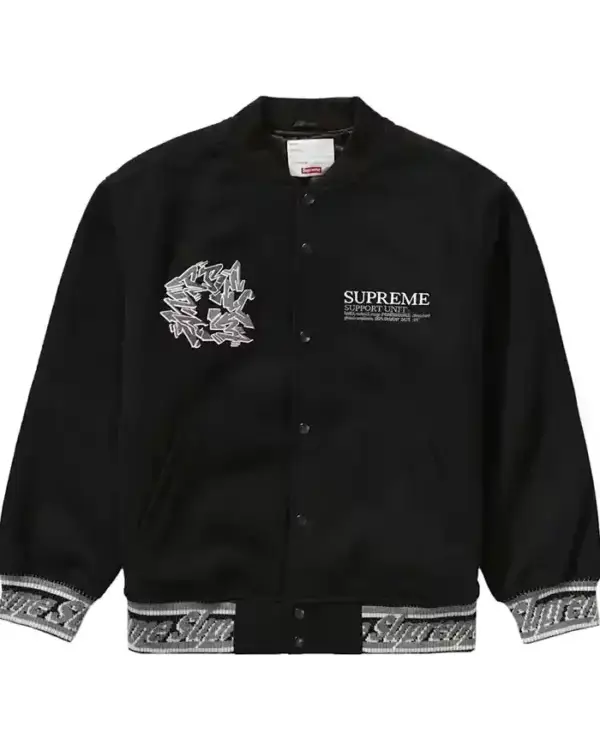 Supreme support unit varsity jacket