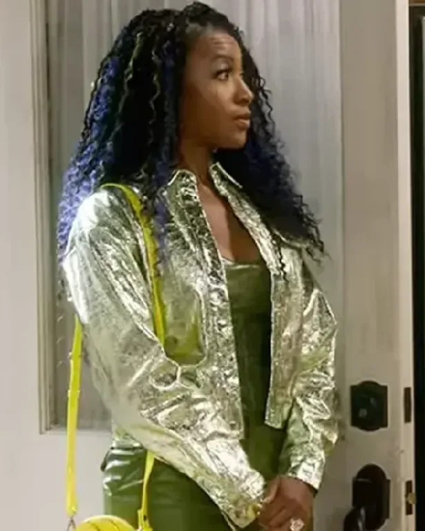 The Upshaws Tasha Metallic Leather Jacket