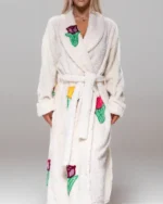 Tiptoe Thru the Tulips lilac Robe White
