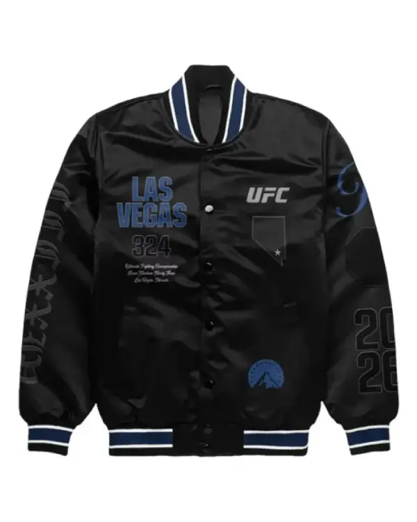 UFC 324 Las Vegas Black Bomber Jacket