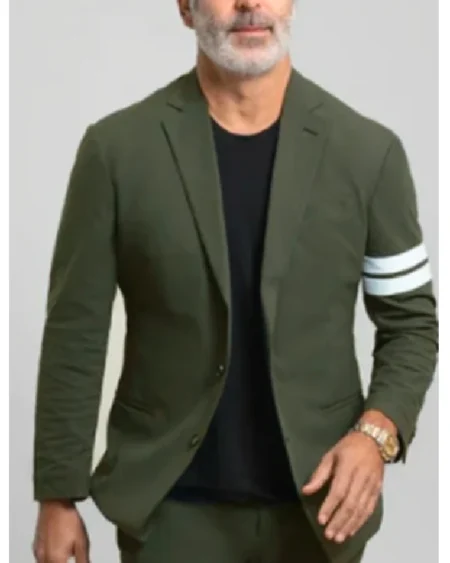 Vanderpump Rules S12 Guillermo Green Striped Sleeve Blazer