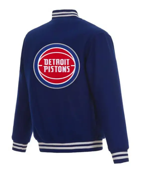 Varsity Detroit Pistons Royal Blue Wool Jacket For Sale