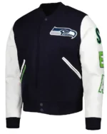 Varsity Navy_White College Seattle Seahawks Jacket