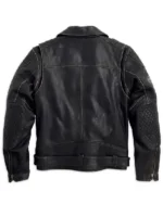 Vintage Harley Davidson Black Biker Leather Jacket For Men