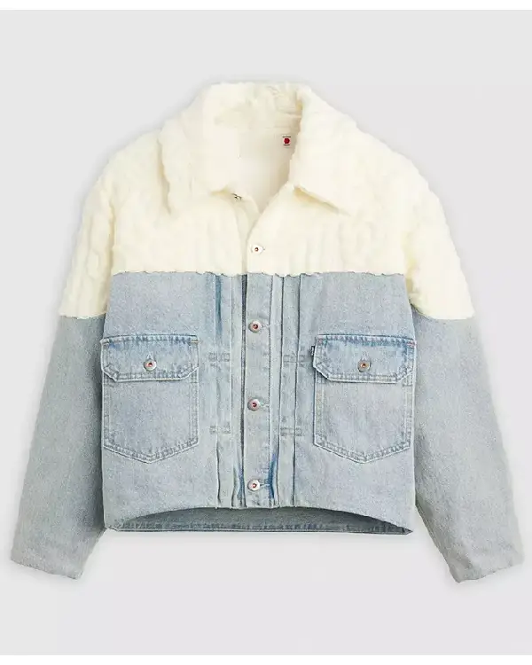 Women Aran Denim Trucker Jacket