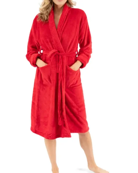 Women's Fleece Red Robe