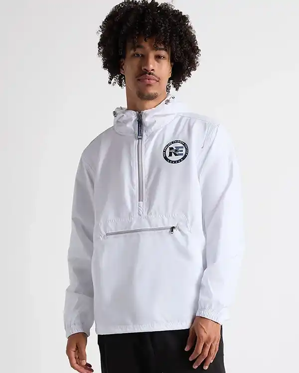 x New England Patriots 2026 Unisex Pack-N-Go Half-Zip Pullover Jacket – White Sale